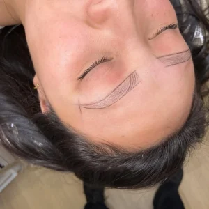 before and after ash purple brow correction