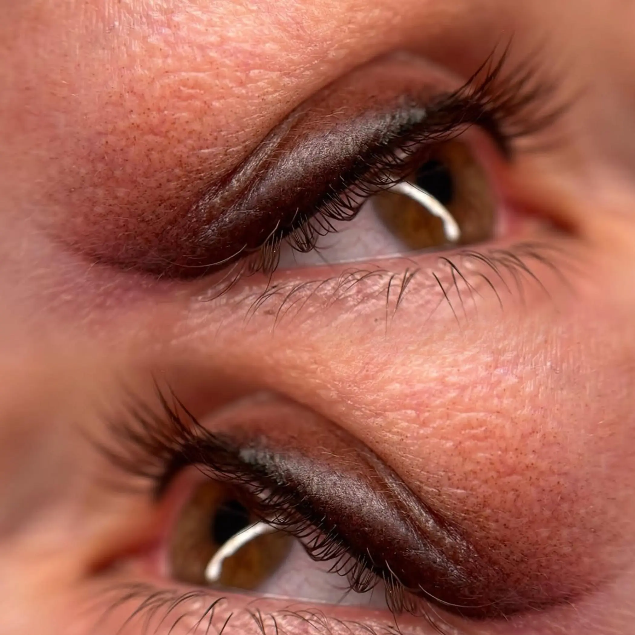 close up inner corner eyeliner tattoo