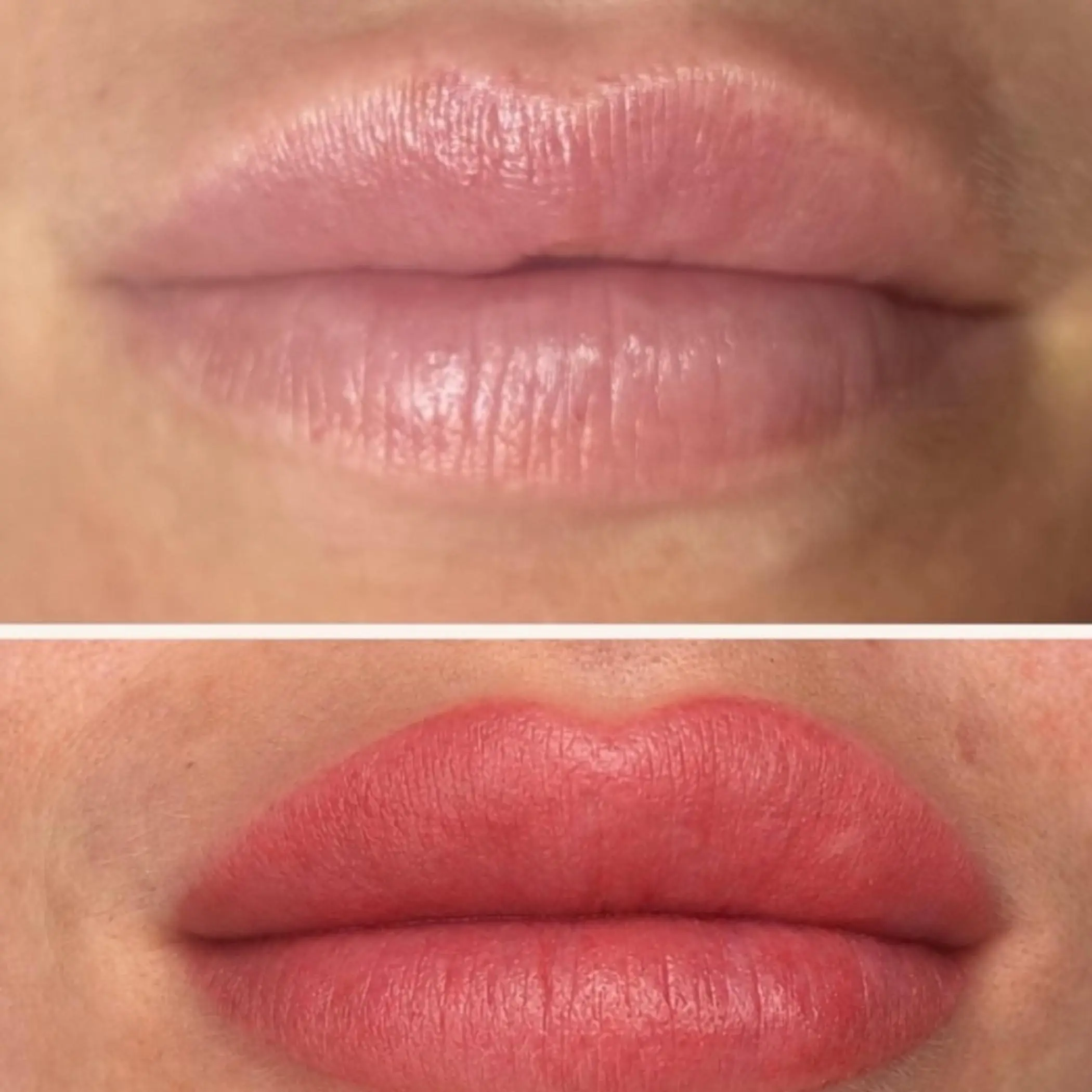 close up lip tattoo fading details
