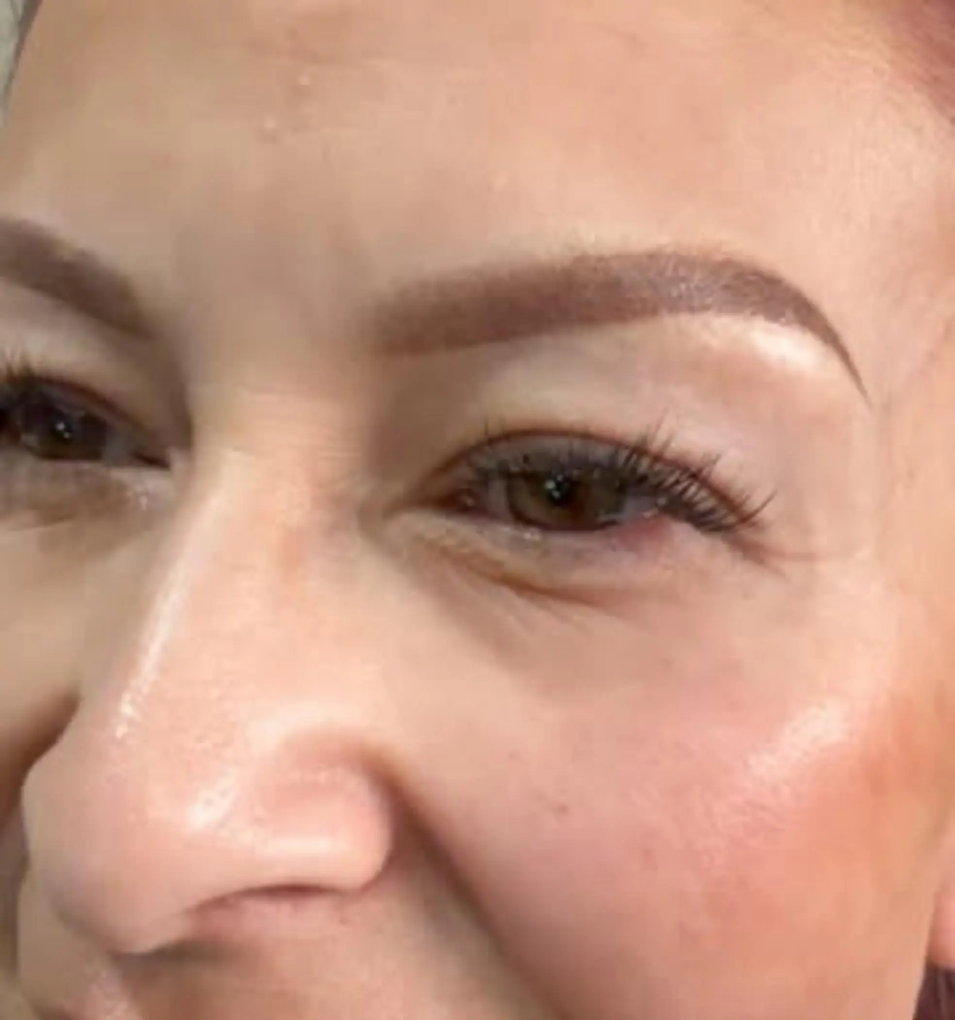 yellow eyebrow tattoo before after